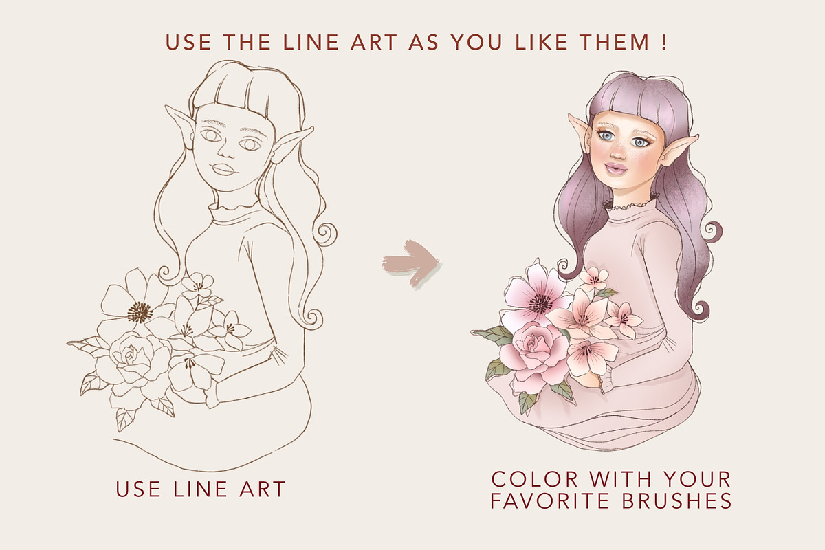 Procreate The Nature Spirits Toolkit, a Brush Add-On by Rosangela Curti (Photo 3 of 14)