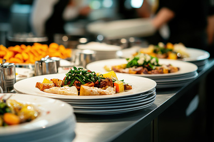 Diverse culinary dishes served on pl, a Photo by Iftikhar Alam