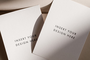 5x7 Paper Stationery Mockup, a Print Template by Moyo Studio