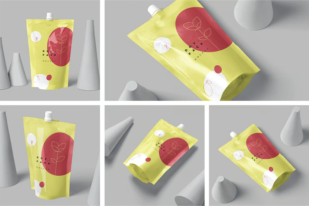 Top Spout Standup Pouch Mockups, a Packaging Mockup by megostudi0 (Photo 1 of 7)