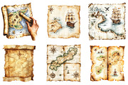 A Treasure Map Clipart PNG, an Illustration by SinaCreation (Thumbnail 2 of 5)