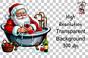 10 PNGs Funny Santa Clipart Bundle, a Graphic by Clipart Bloom (Thumbnail 14 of 17)