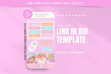Bright Link in Bio, a Landing Page Template by SunshineStudioBoutique