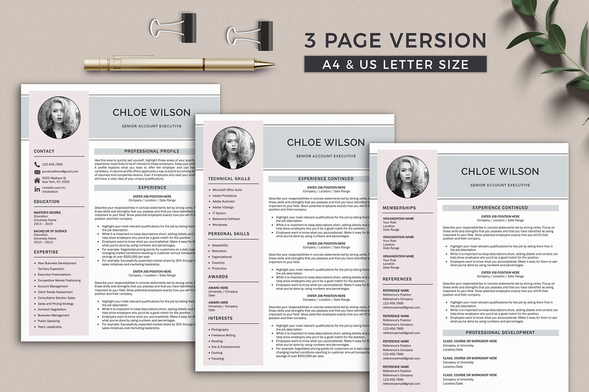 Modern Resume Template Word, a Resume Template by Klamp Studio (Photo 4 of 10)