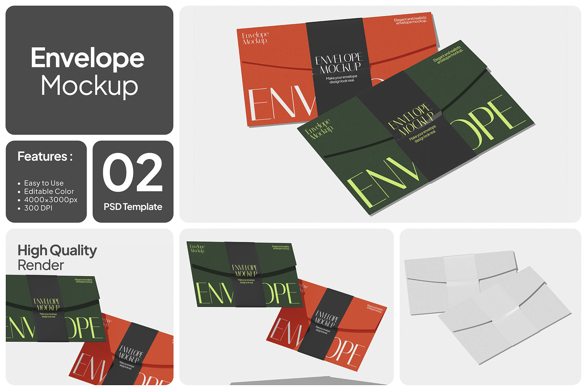 Envelope Mockup, a Merchandise Mockup by Unerispace (Photo 1 of 4)