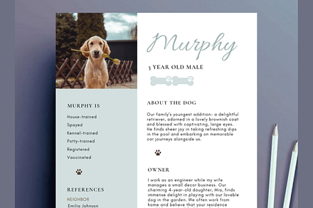 Pet Resume Rental Application