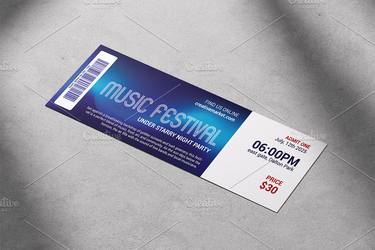 Multicolor Event Ticket, a Print Template by Tzochko (Photo 1 of 4)