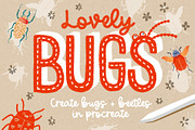 Lovely Bugs for Procreate, a Brush Add-On by PrettyLittlePigs (Thumbnail 1 of 7)