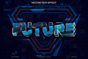 Futuristic 3D Tech Text Effect EPS