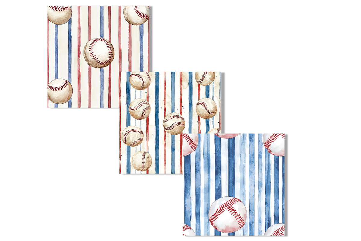 Baseball Digital Paper, an Illustration by SinaCreation (Photo 4 of 9)