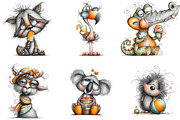 Whimsical Summer Animals Clipart, a Seasonal Illustration by fashionaddict (Thumbnail 4 of 7)