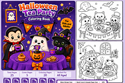 Halloween Tea Party Coloring Book, a Seasonal Illustration by Design Zone (Thumbnail 1 of 9)