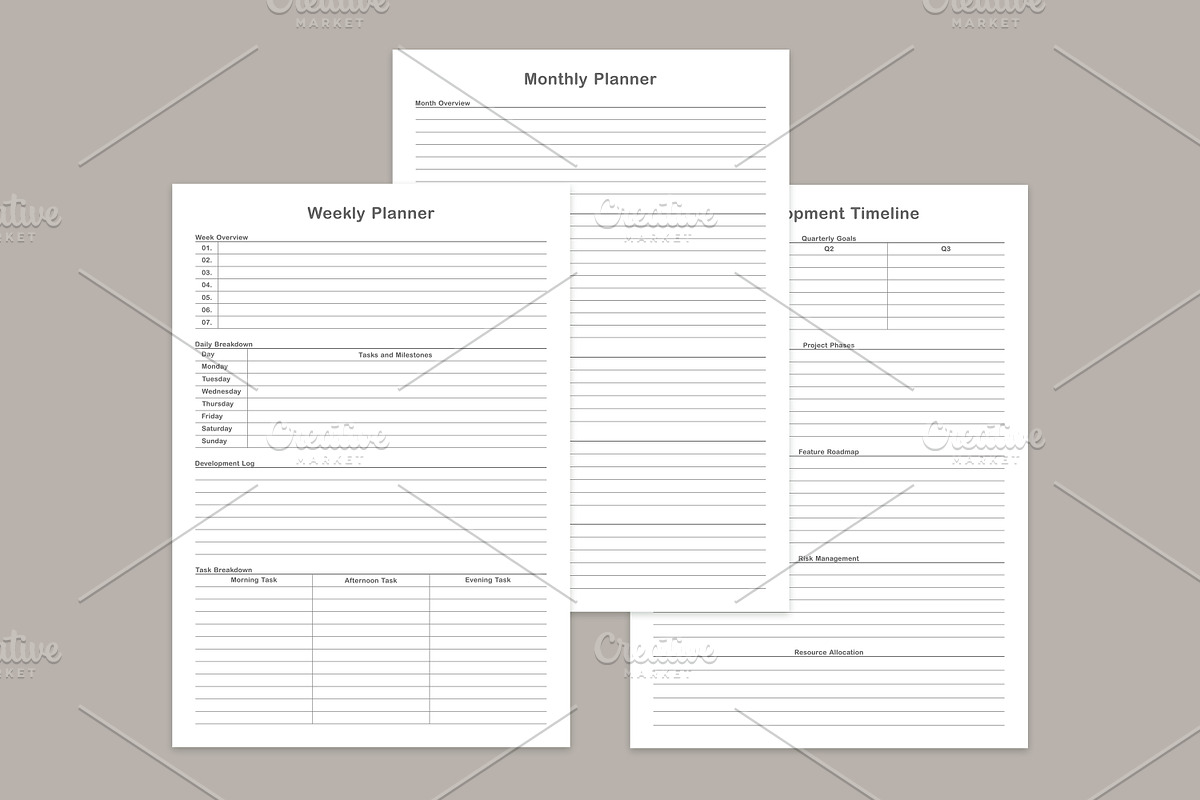 Generic Planning Pages Set V-17, a Stationery Template by shahsoft (Photo 3 of 3)