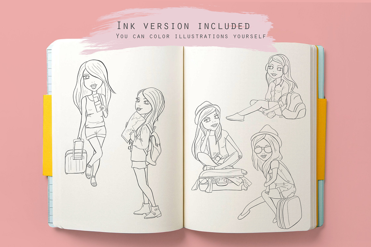 Travel girl illustrations, a Person Illustration by Kate Snitser (Photo 3 of 3)