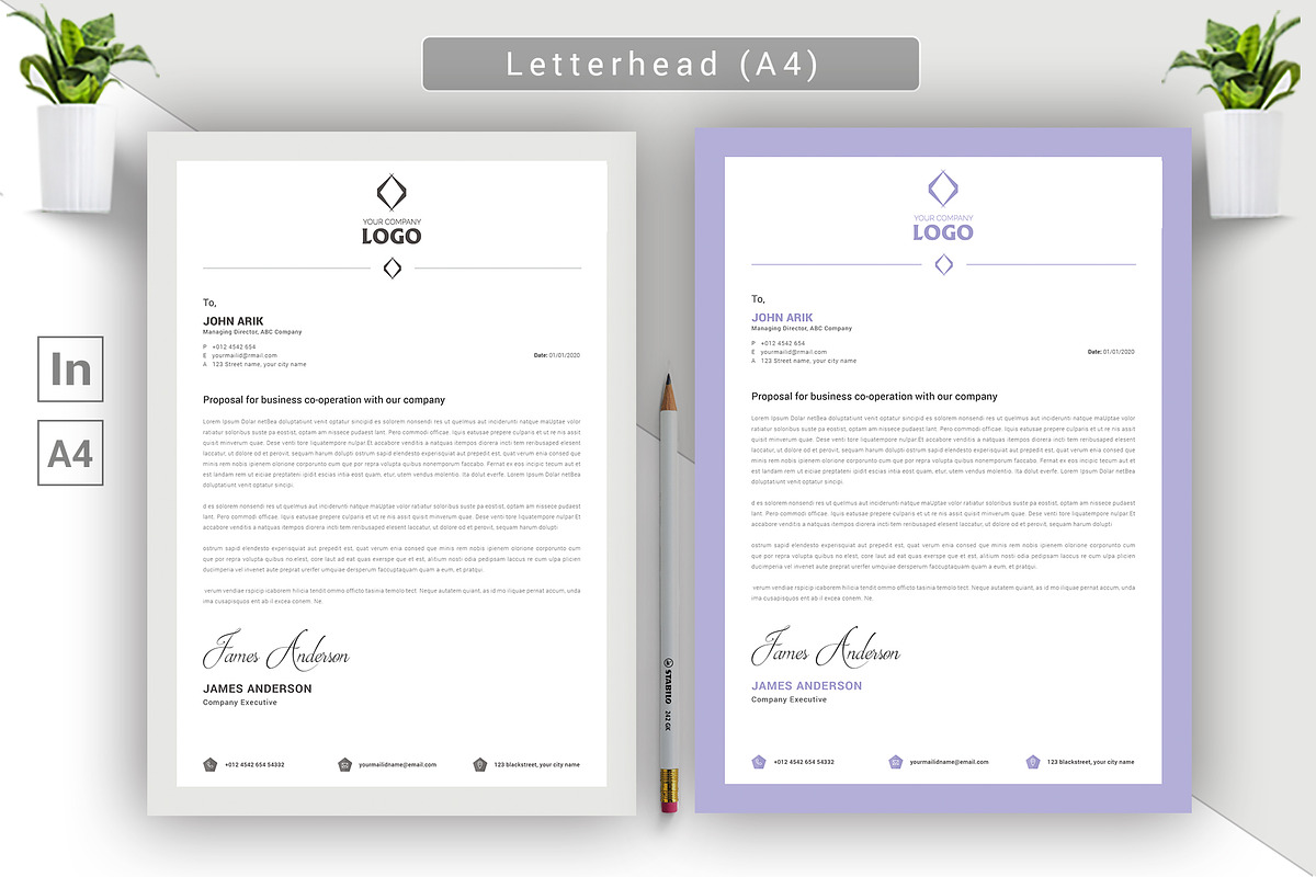 Minimal Letterhead, a Stationery Template by ARP Creation (Photo 2 of 5)