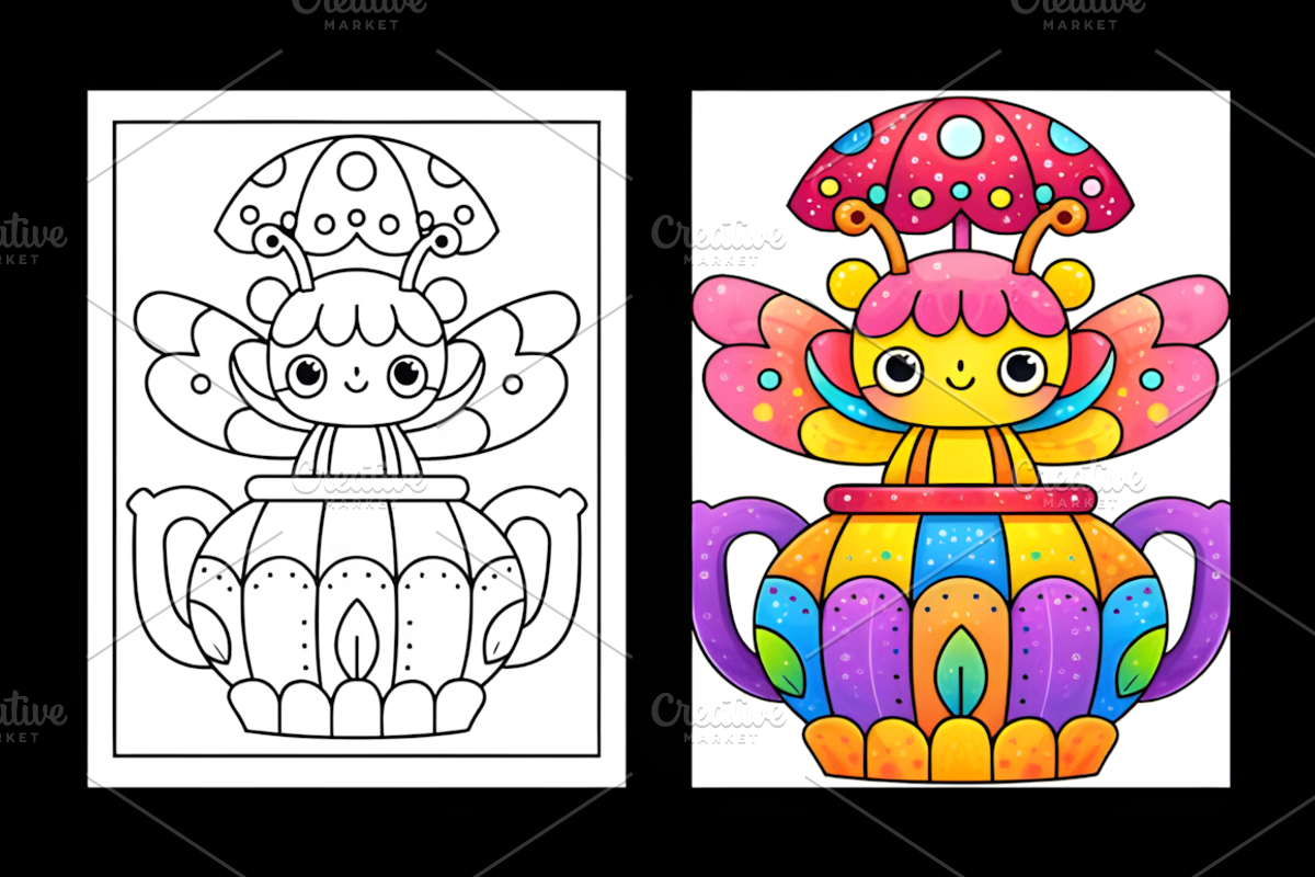 Whimsical Goblin World Coloring Page, a Decorative Illustration by Design Station (Photo 5 of 8)