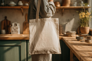 Girl holding cotton tote, a Person Photo by Virgo Studio