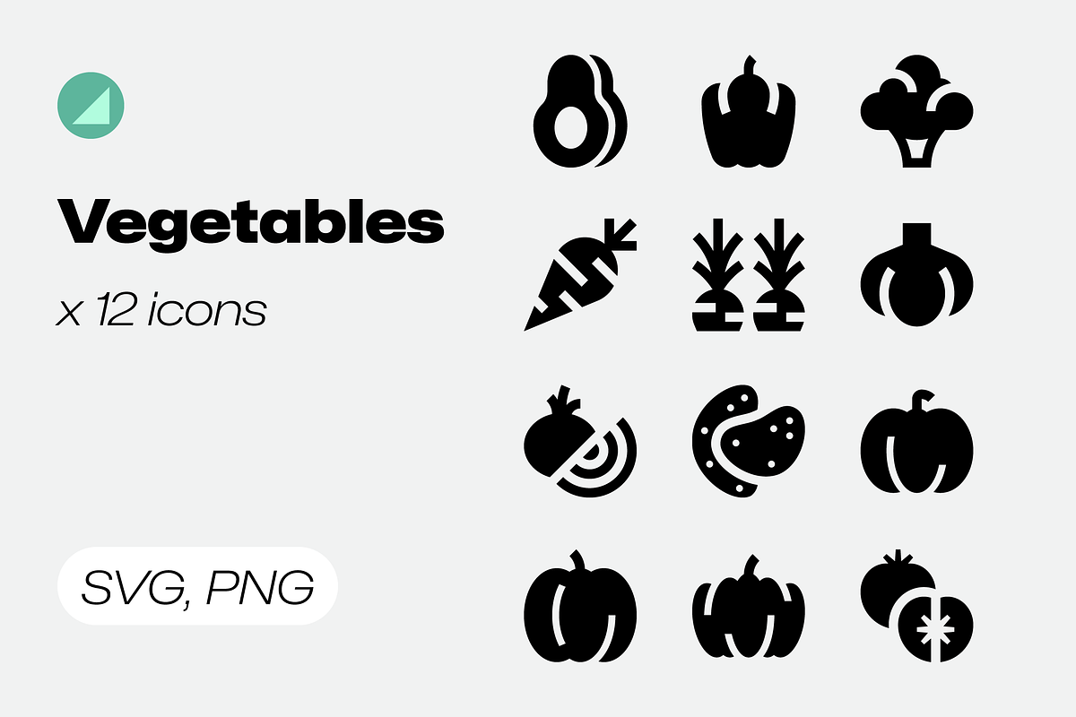 Basicons / Food / Vegetables Icons, a Solid Icon by Danil Polshin