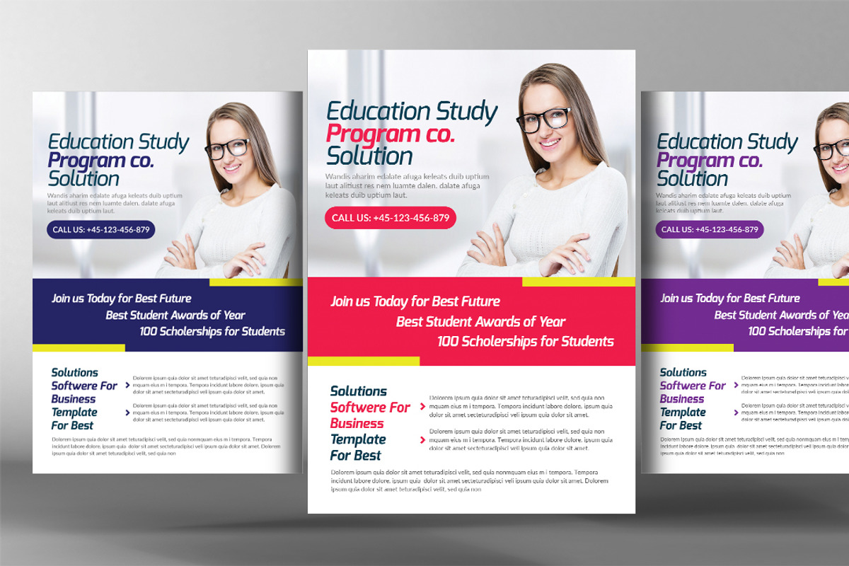 5 Kids School Education Flyer Bundle, a Flyer Template by graphicforest