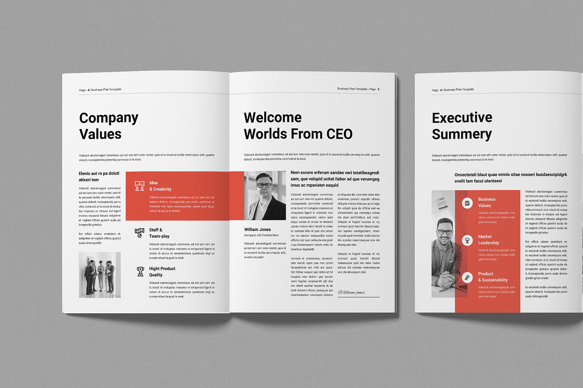 Business Plan Template, a Brochure Template by Work-Envance (Photo 3 of 10)