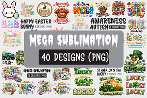 The Mega PNG Sublimation Designs Bun, an Object Illustration by T-SHIRTBUNDLE