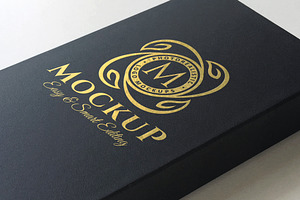 Gold Foil Logo Mockup Black Box