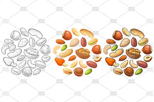 Pattern and stack nut engrave, icon