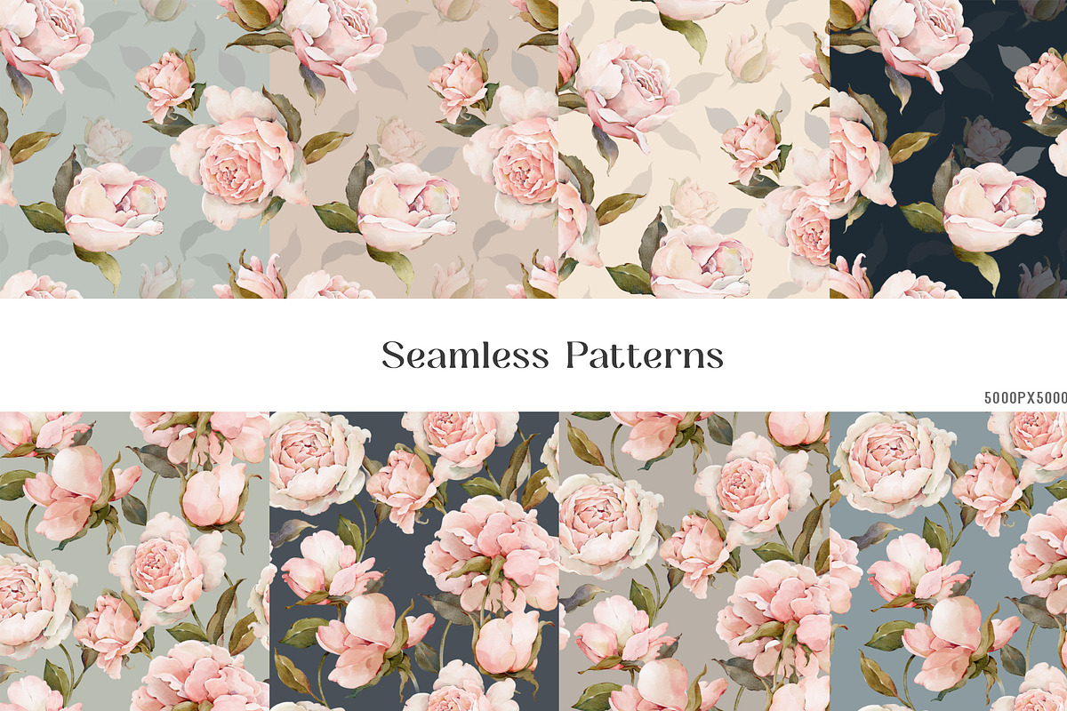 Watercolor Rose Floral Elements, a Decorative Illustration by Damian Roh (Photo 12 of 13)