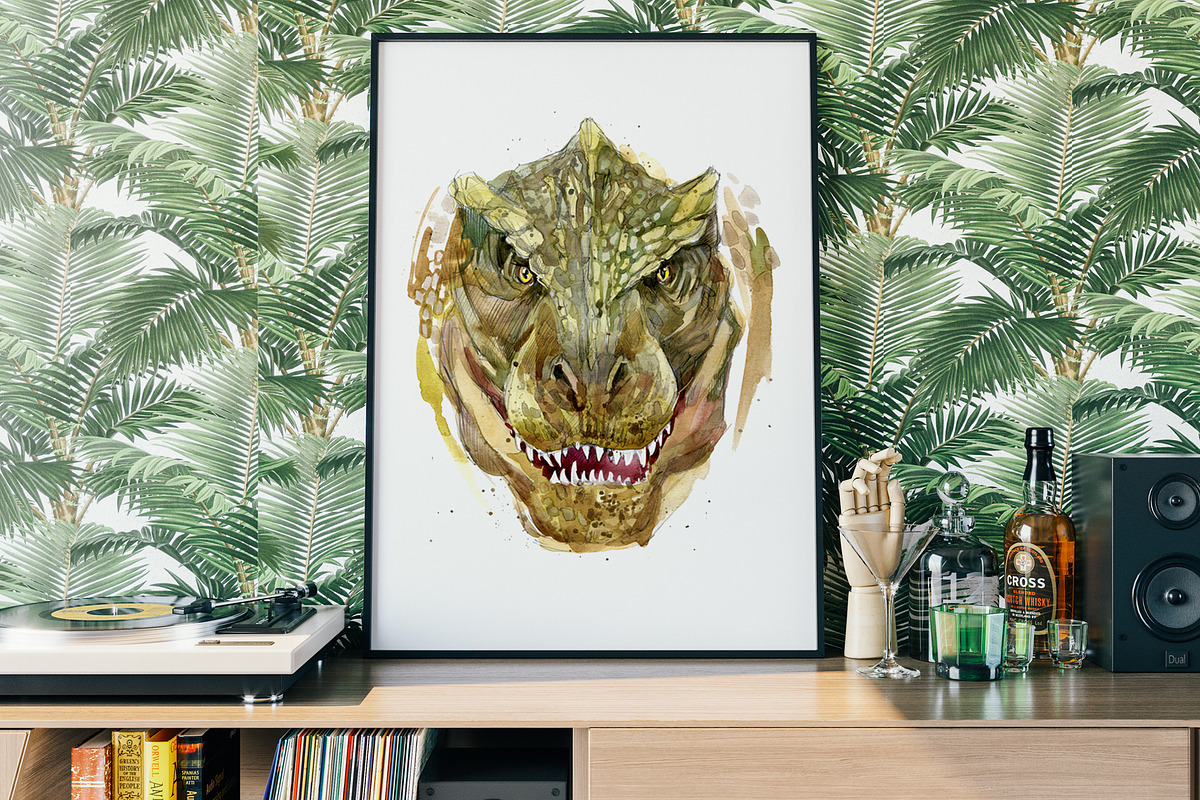 Watercolor Dinosaur Collection, an Animal Illustration by FineArt (Photo 7 of 19)