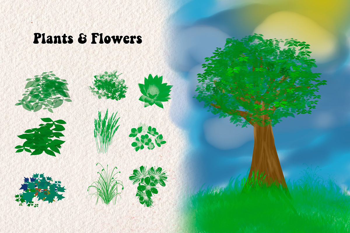 Foliage Grass Watercolor FREE BRUSH, a Brush Add-On by Alexiva (Photo 3 of 5)