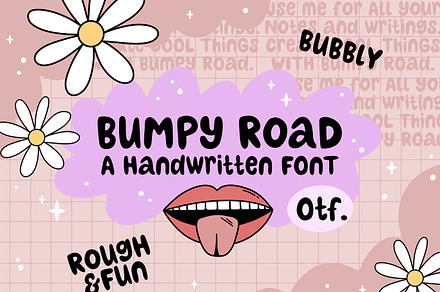 Bumpy Road handwritten bubbly font