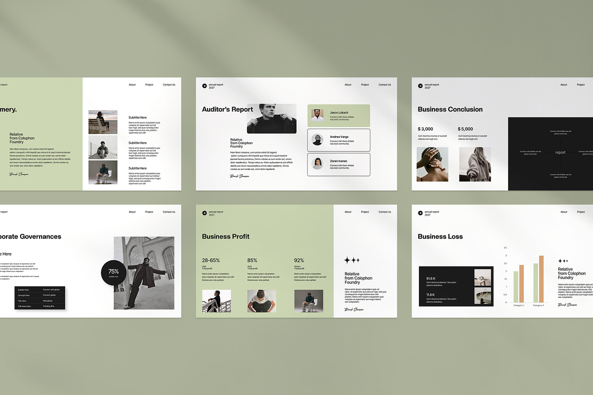 Annual Report Presentation Template, a Presentation Template by evgenystudio (Photo 7 of 9)