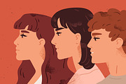 Young people portraits side view, a Person Illustration by Good Studio (Thumbnail 2 of 3)
