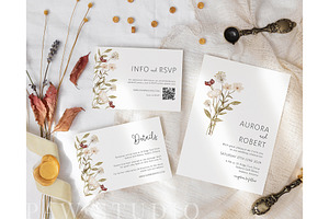 Autumn Wedding Invitation Rustic