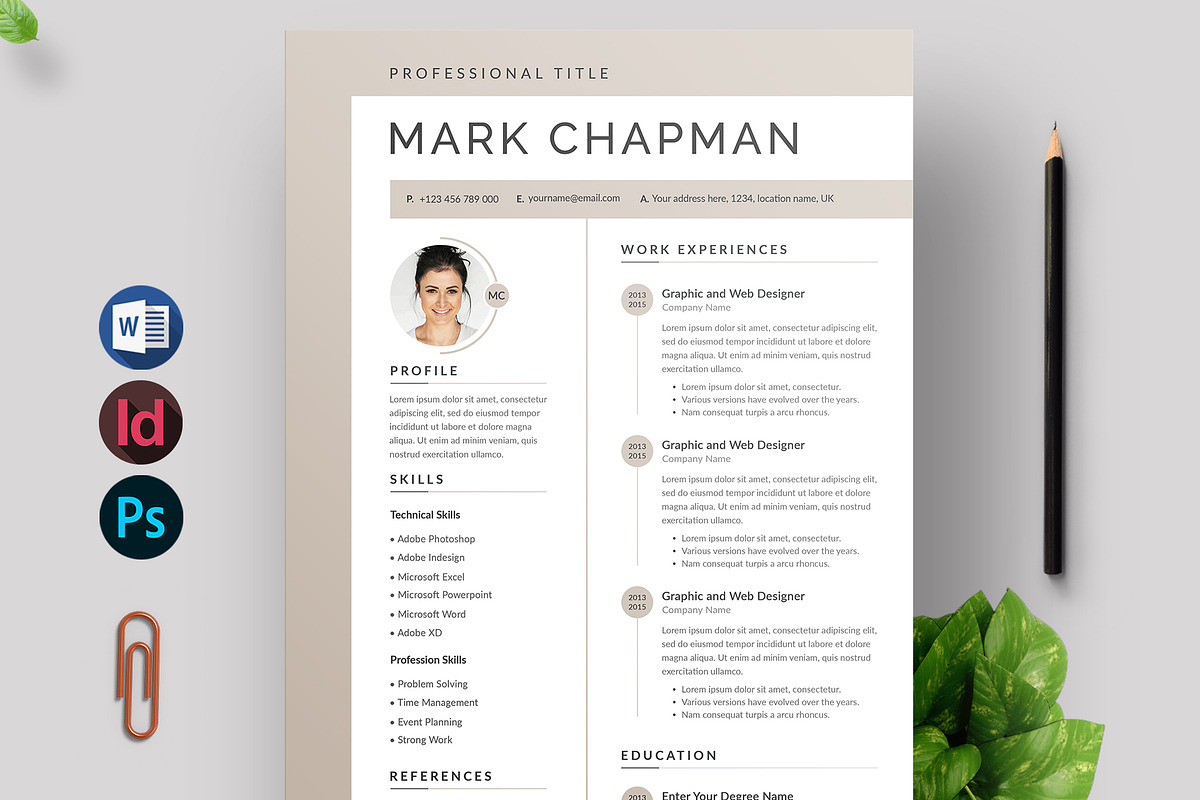 Resume Template | Word & PSD