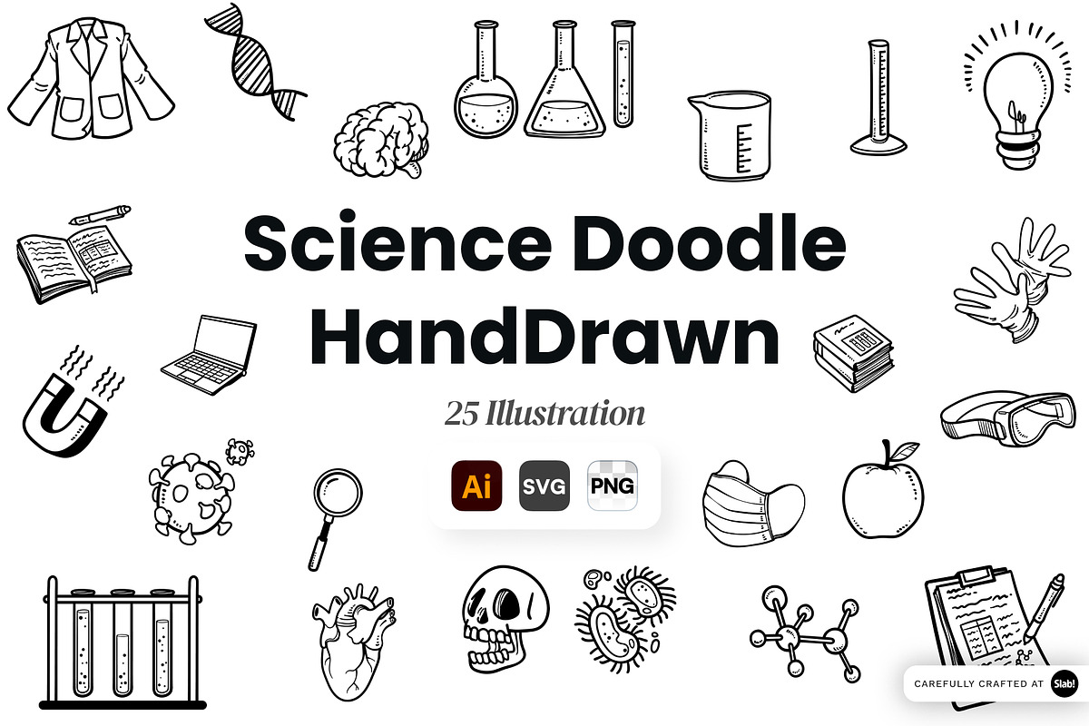 Science Doodle Hand Drawn, an Object Graphic by SLAB! Design (Photo 1 of 3)