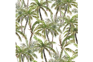 Seamless Pattern With Palm Trees