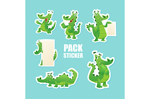 Crocodile. cartoon reptile sticker, an Animal Illustration by Onyx