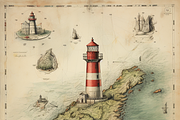 Vintage Lighthouse, a Background Graphic by Printable Treasure (Thumbnail 7 of 7)