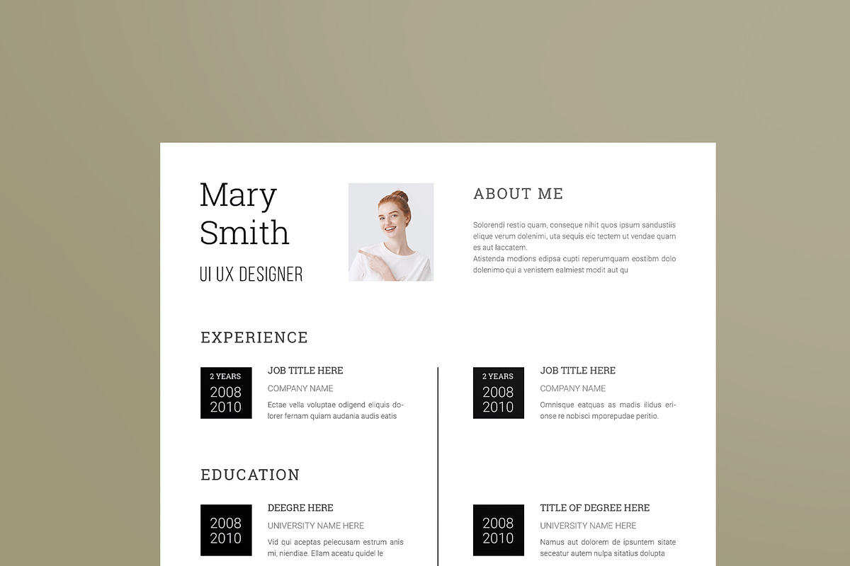 Minimal Resume, a Resume Template by MightyDesign (Photo 2 of 8)