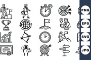 Goal Achievement Icon Set, an Illustration by designvectx (Thumbnail 1 of 3)