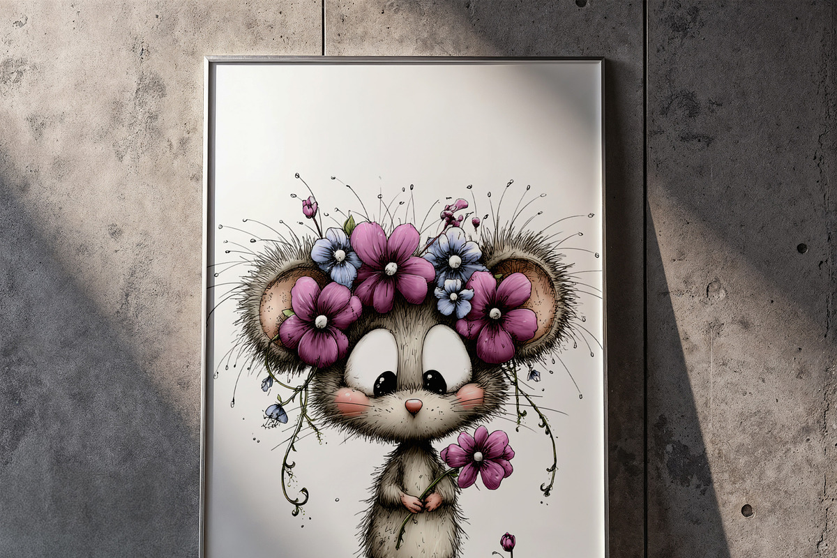 Whimsical Animals Floral Clipart, a Graphic by one-touch (Photo 5 of 18)