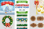 Christmas and New Year Backgrounds, a Decorative Illustration by TAlex (Thumbnail 1 of 6)