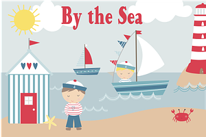 By the Sea, a Texture Illustration by Poppymoondesign