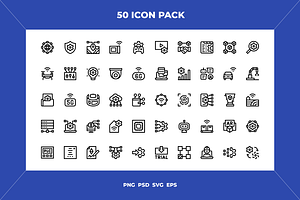50 Digital technology icons, an Icon by Wencory