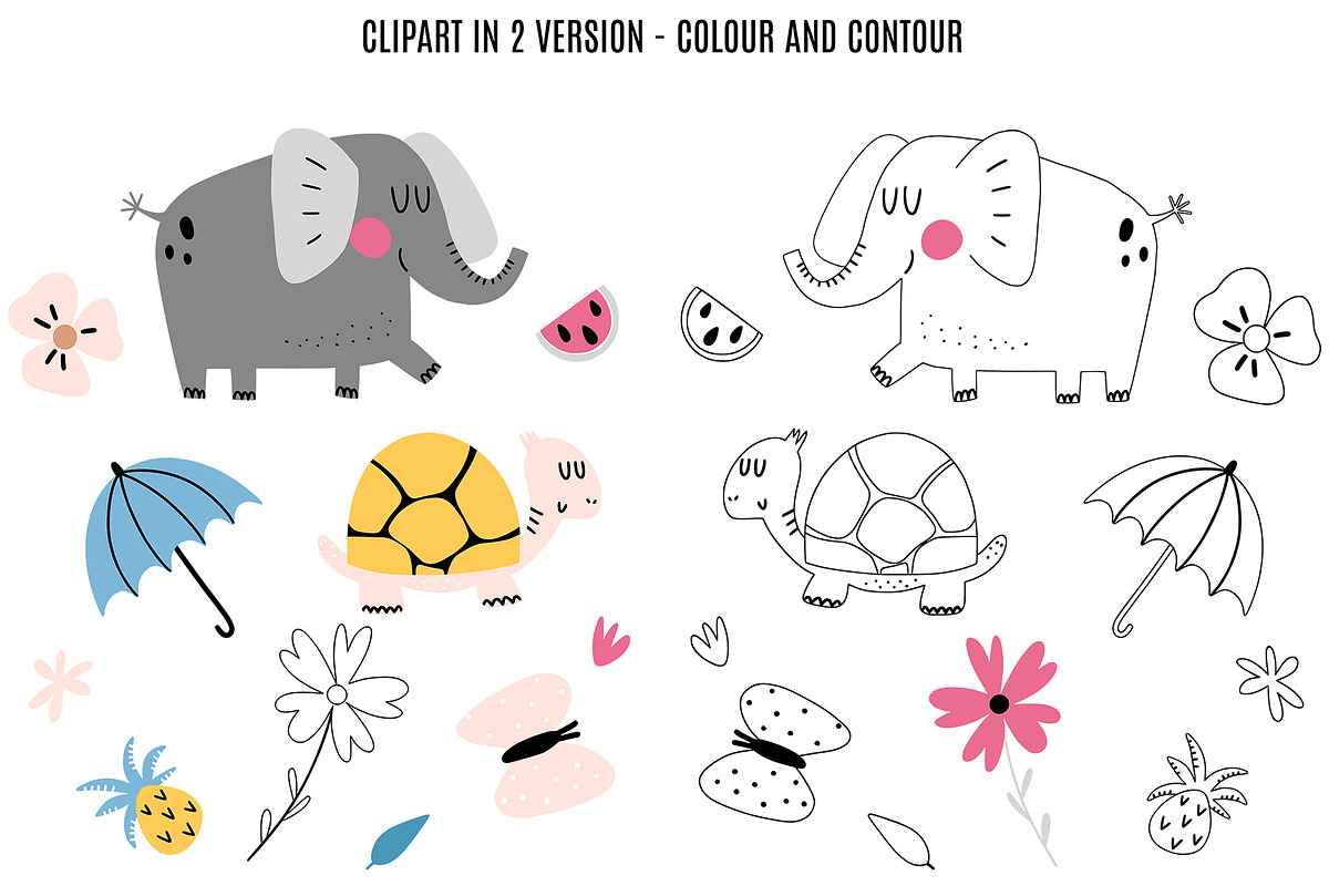 Cute elephant collection, an Animal Illustration by rosypatterns (Photo 9 of 11)