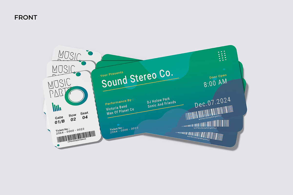 Gradient Music Event Ticket, a Print Template by Siska Arista (Photo 2 of 3)