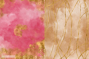 Watercolor Textures With Gold