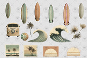 Retro Surfing Clipart Board Ocean, an Illustration by BigCakeBee (Thumbnail 3 of 4)