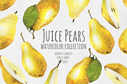 Juice pears. Watercolor collection, a Decorative Illustration by Maria's little shop (Thumbnail 1 of 11)